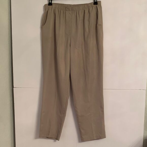 Alia Pants - Alia Women’s Elastic Waist Pockets Tan Pants Size 16